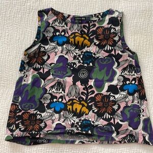 Marimekko for Uniqlo sleeveless print cotton shirt size M